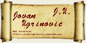 Jovan Ugrinović vizit kartica